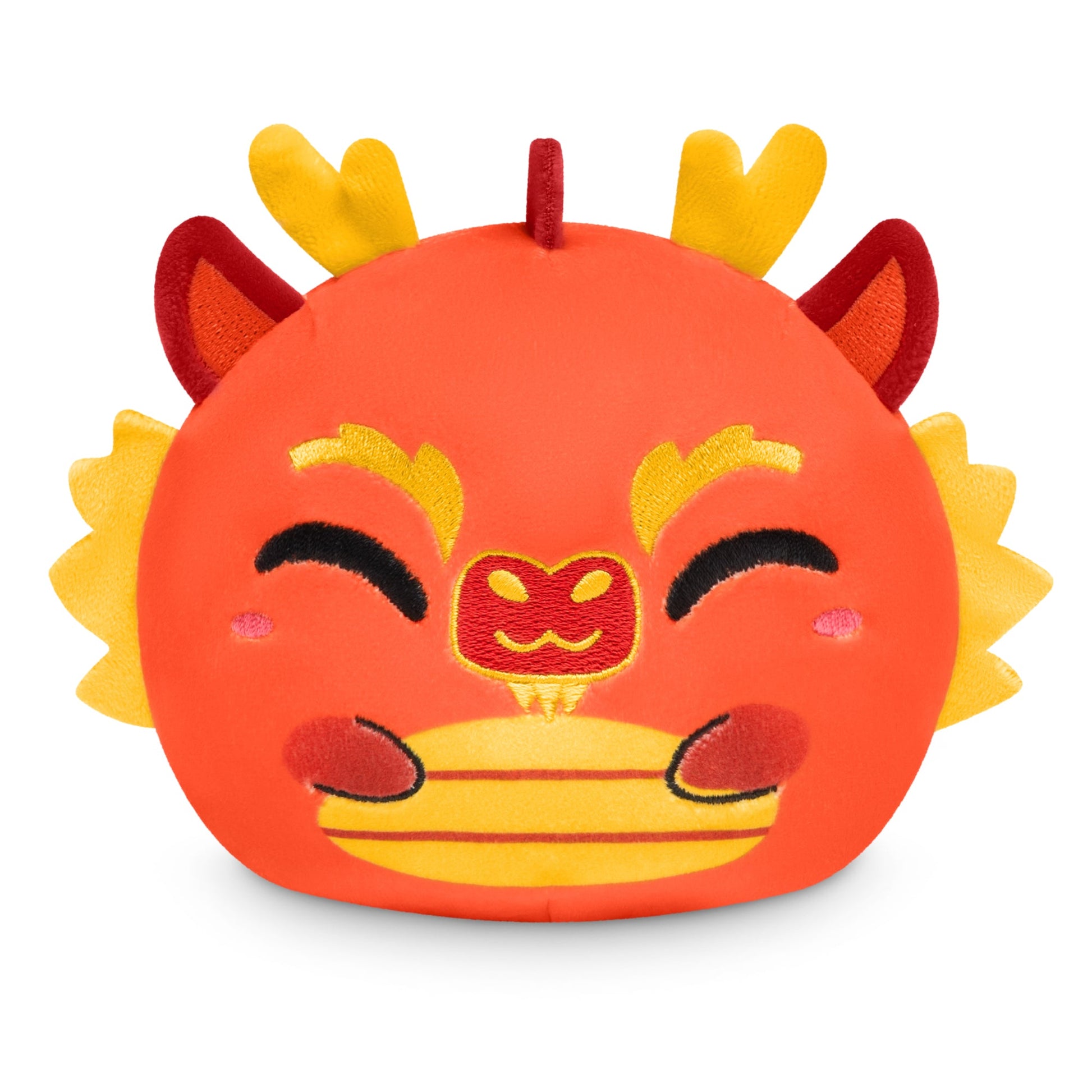 A TeeTurtle Plushiverse Lunar New Year Dragon 4" Reversible Plushie is shown on a white background.