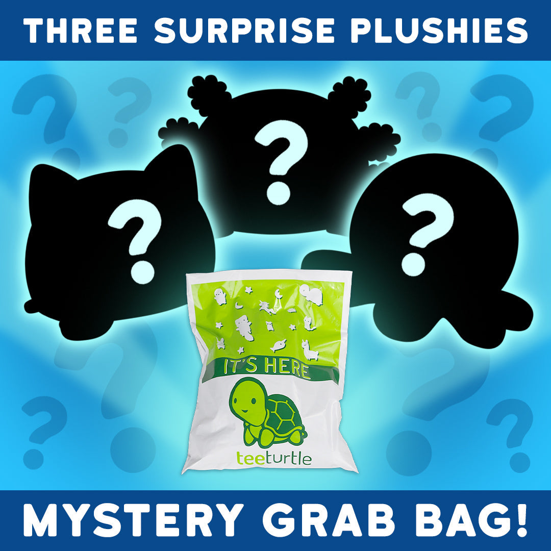 Three surprise TeeTurtle Reversible Plushie Mystery Grab Bags.