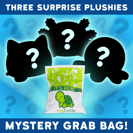 Three surprise TeeTurtle Reversible Plushie Mystery Grab Bags.