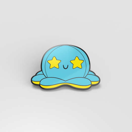 Kawaii enamel pin.
Product Name: Starry Eyes Blue Octopus Pin
Brand Name: TeeTurtle
Revised Sentence: TeeTurtle's Starry Eyes Blue Octopus Pin.