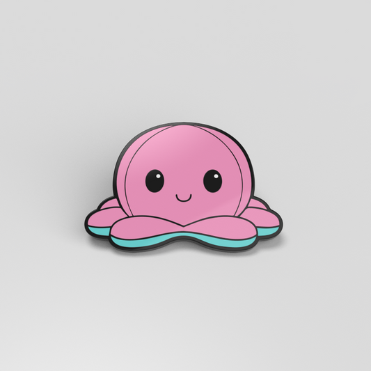 TeeTurtle Happy Light Pink Octopus Pin.